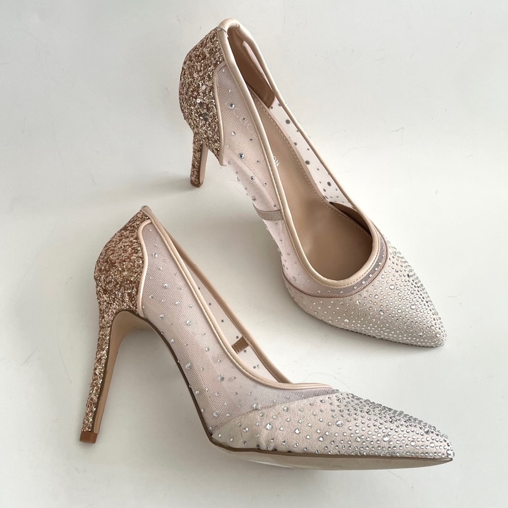 BCBGENERATION Hivana Rhinestone and Glitter Stiletto Heels Size 8.5